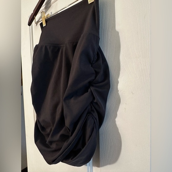 ATHLETA XS Blk Transcend Skort Athletic Skirt Ruching Modest Tennis Pickleball - Picture 2 of 10